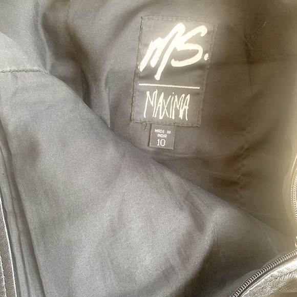 MS. MAXIMA VINTAGE 100% Leather  Pants-Black-Size 10 - Picture 4 of 4